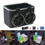 ⁦صندوق تخزين مسند ذراع السيارة +صينية مقعد سيارة قابلة للطي⁩ - الصورة ⁦5⁩